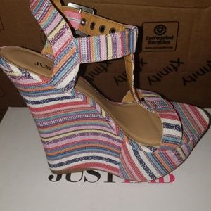 Multi color wedge sandals women once.